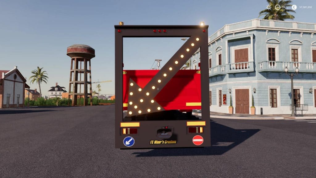 Fs19 Public Works Rear Sign For Trucks V1 1 Farming Simulator 19 17 15 Mod 8747