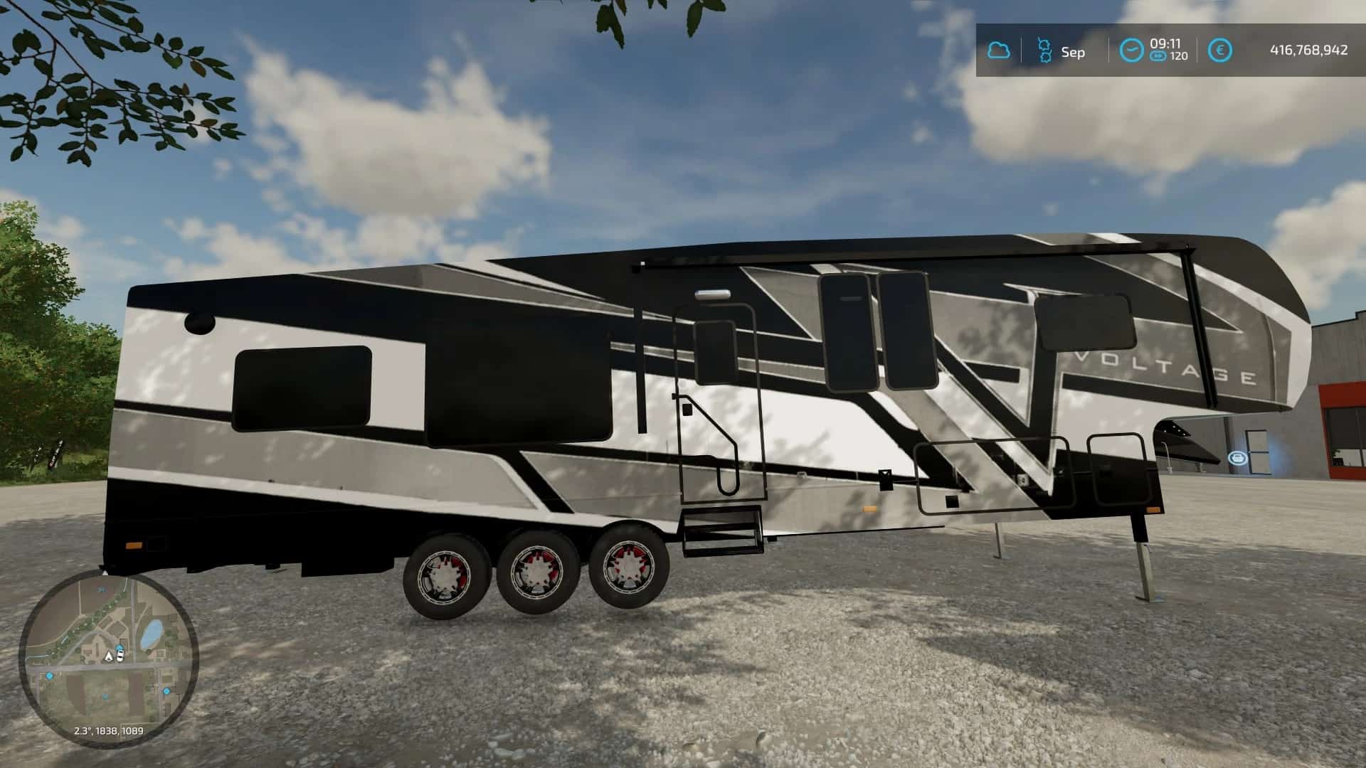 Fs22 Voltage 5th Wheel Toy Hauler Camper V1000 Fs 22 Trailers Mod Download 0061