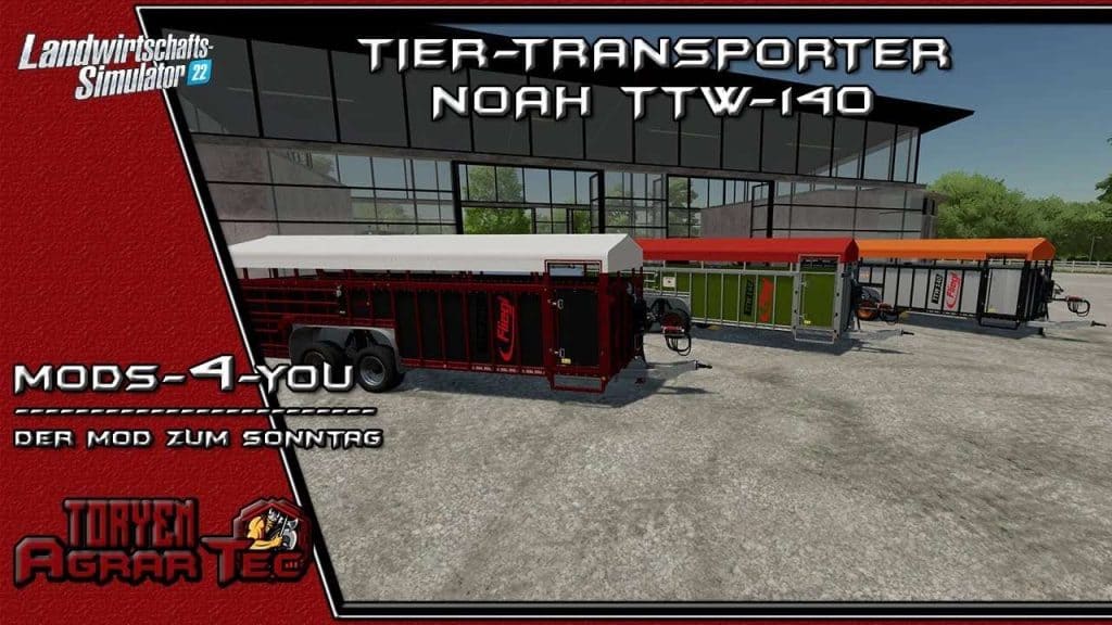 Fs22 Noahttw140 Animal Trailer V10 Fs 22 Trailers Mod Download