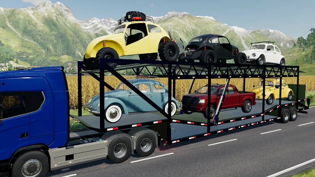 Fs19 Car Transport Trailer V1001 Fs 19 Trailers Mod Download