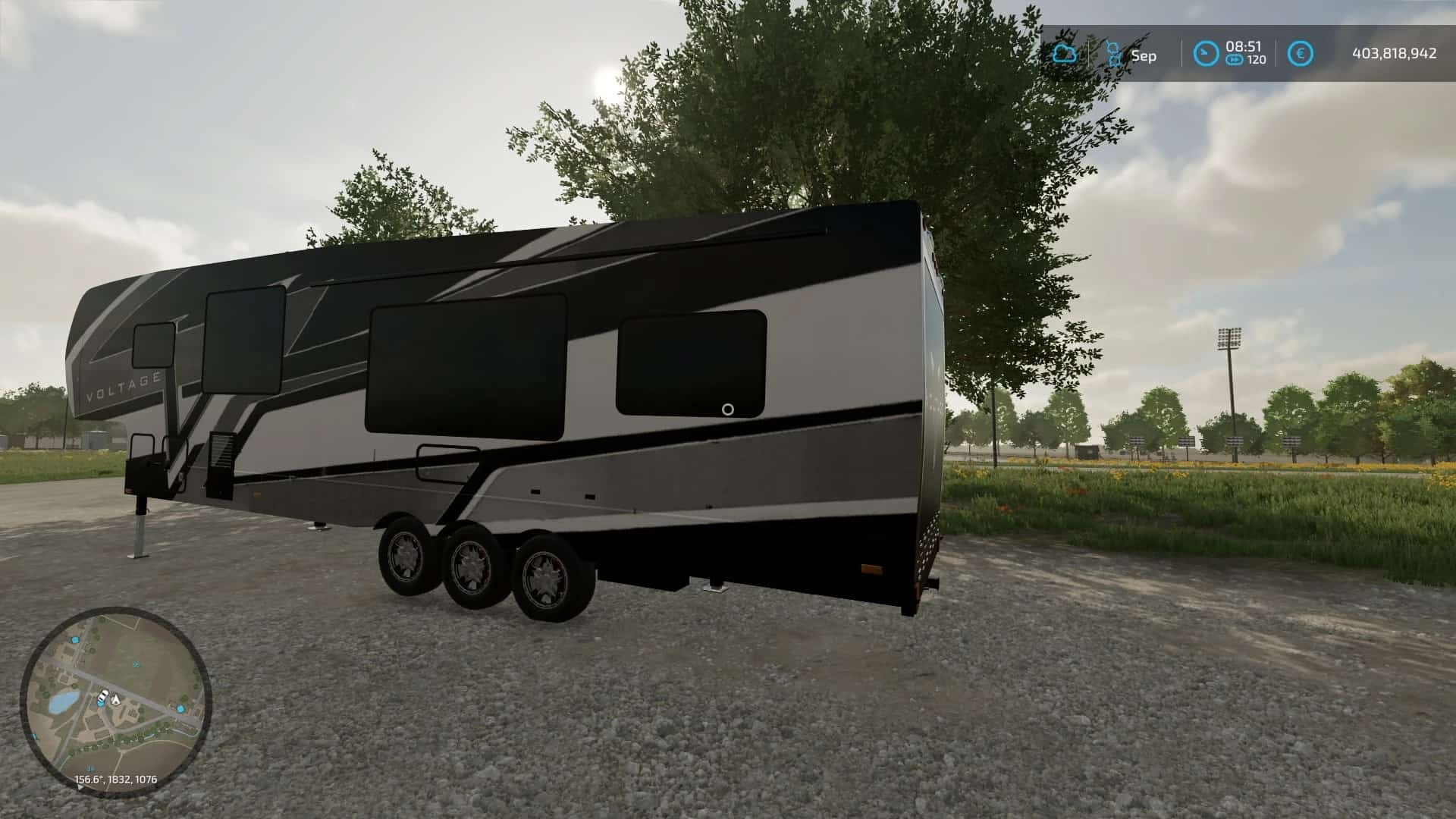 FS22 Voltage 5th Wheel Toy Hauler Camper v1.0.0.0 - FS 22 Trailers Mod ...