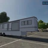 FS22 Caravane semi blanche v1.0 - FS 22 Trailers Mod Download