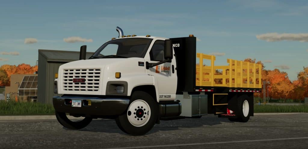 FS22 GMC C8500 Flatbed Cone Truck v1.0 - FS 22 Trucks Mod Download