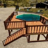 FS22 Wooden Pool Deck V1.0 - FS 22 Objects Mod Download