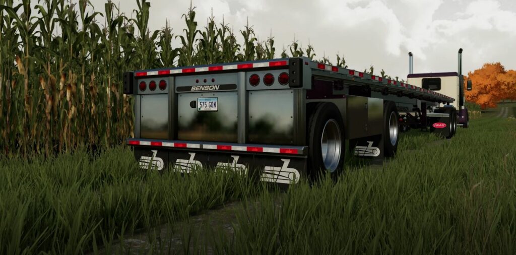 FS22 Benson 48ft Flatbed trailer Autoload v1.0.0.9 - FS 22 Trailers Mod ...